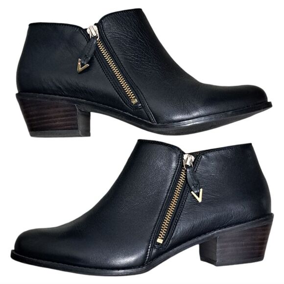 Vionic Jolene Ankle Bootie Black Leather Zip Up Size 9 - Picture 3 of 16